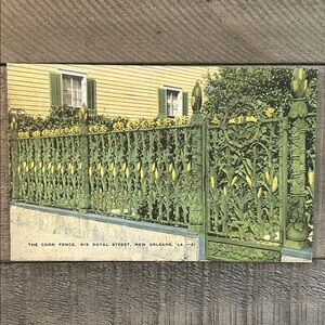 Vintage New Orleans Louisiana Postcard Corn Fence